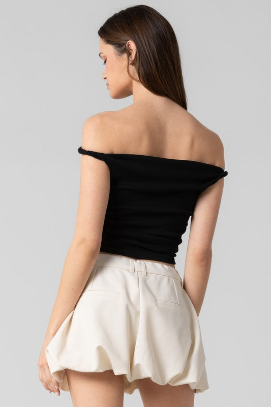 Black shoulders blouse