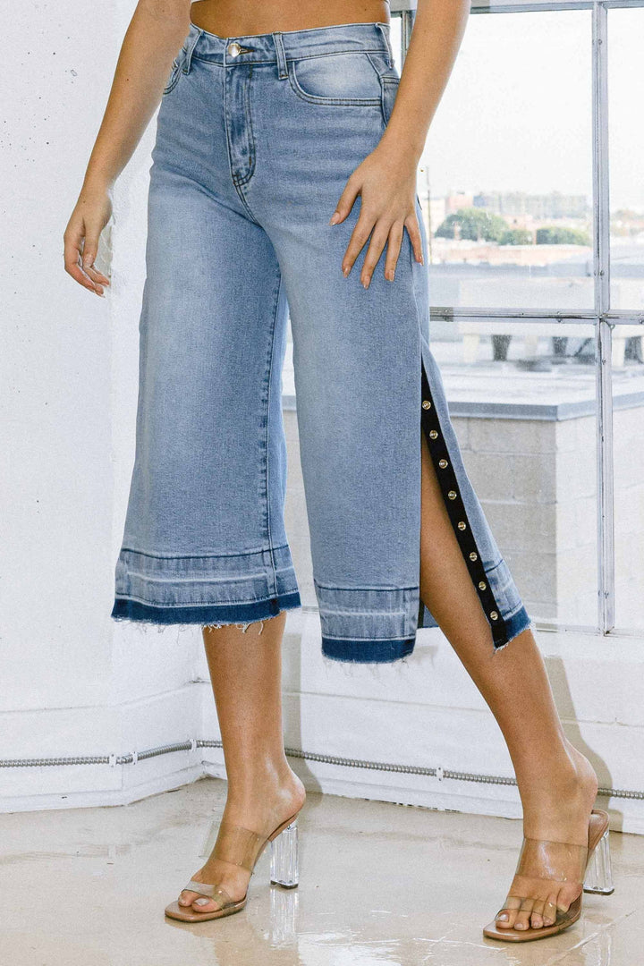 blue denim Bermuda