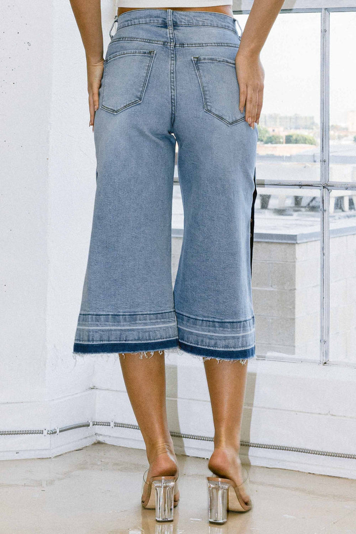blue denim Bermuda