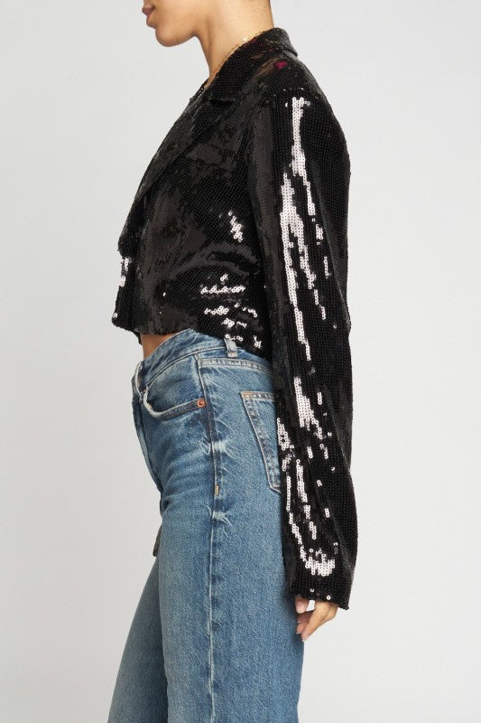 Short sequin blazer
