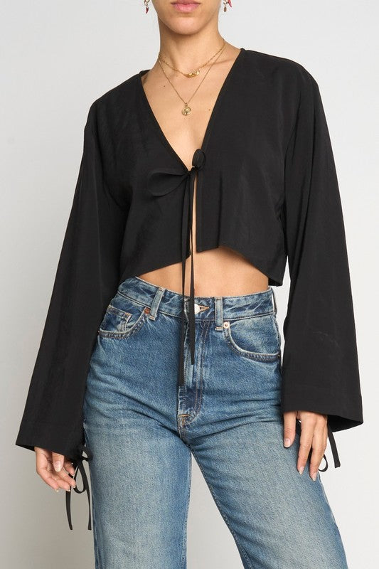 Alena black crop top