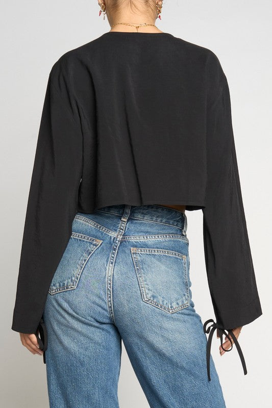 Alena black crop top