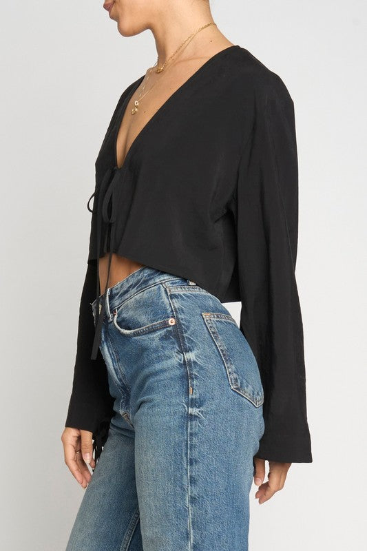 Alena black crop top