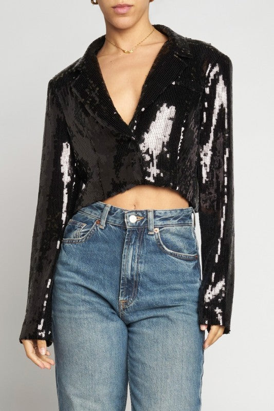 Short sequin blazer