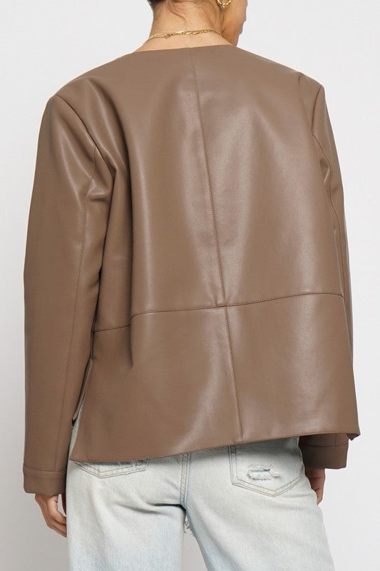 faux leather  Brown Jacket