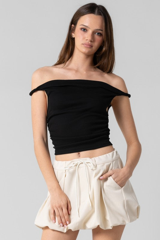 Black shoulders blouse