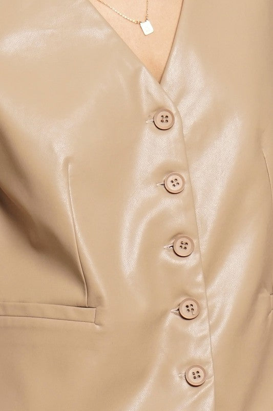 faux leather beige Jacket