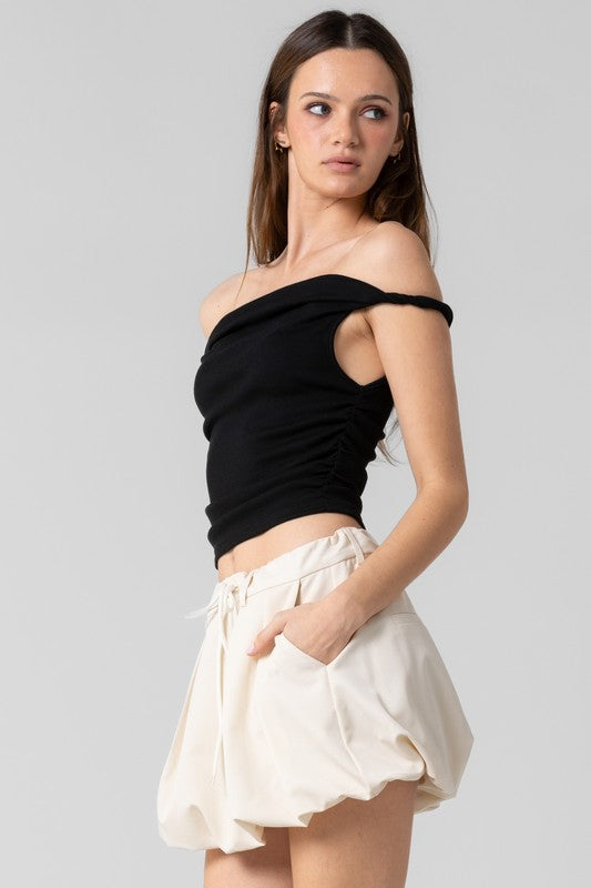 Black shoulders blouse