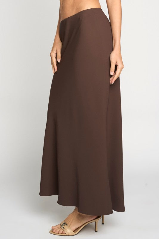 Elena brown maxi skirt