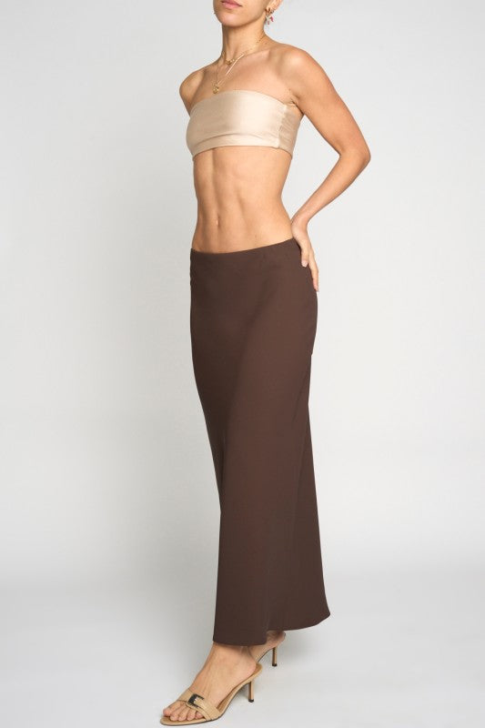 Elena brown maxi skirt